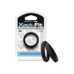 Perfect Fit #12 Xact-Fit Cockring 2-Pack Black