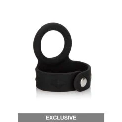 CalExotics 3-Snap Scrotum Ring - Medium Black -Sexspielzeug Geschäft 3 snap scrotum ring medium black4