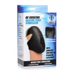 8X Vibrating Silicone Penis Sleeve - Black -Sexspielzeug Geschäft 8x vibrating silicone penis sleeve black2