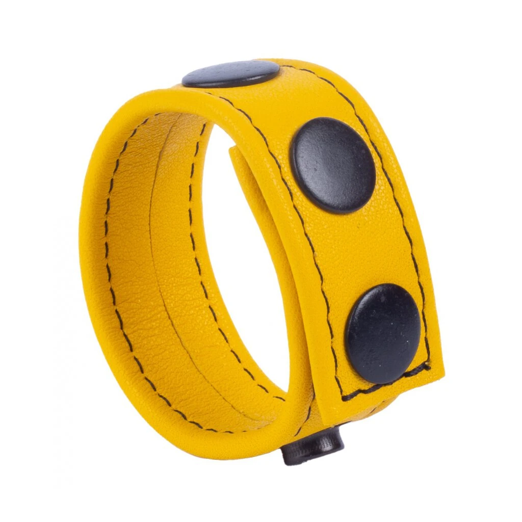 Cocky Yellow Leather Cockring 4 Cocky Yellow Leather Cockring – Bild 2
