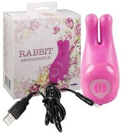 RABBIT VIBRATOR. AUFLEGEVIBRATOR. RECHARGEABLE.7FUNKT..USB WIEDERAUFL..TPR&ABS.PINK.9.
