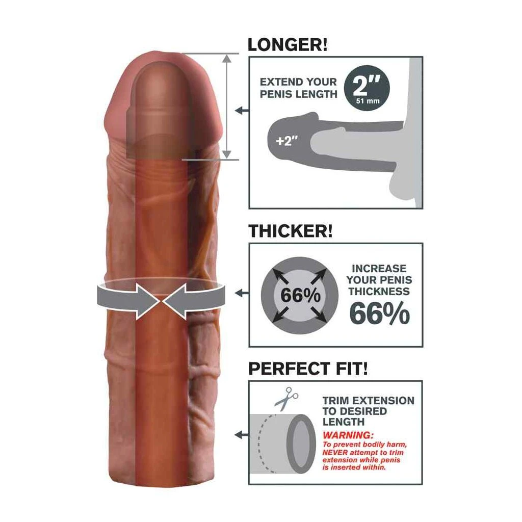 Fantasy X-TENSIONS Mega 2" Extension Brown 5 Fantasy X-TENSIONS Mega 2" Extension Brown – Bild 3