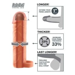 Fantasy X-TENSIONS Perfect 1&quot; Extension With Ball Strap -Sexspielzeug Geschäft fantasy x tensions perfect 1 extension with ball strap4