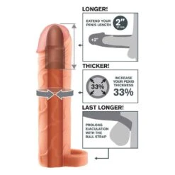 Fantasy X-TENSIONS Perfect 2&quot; Extension With Ball Strap Flesh -Sexspielzeug Geschäft fantasy x tensions perfect 2 extension with ball strap flesh4