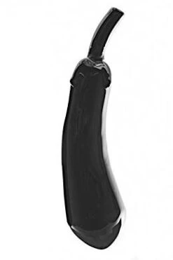 Deluxe G Punkt Stimulator & Glasdildo Black Pepper. Mundgeblasen