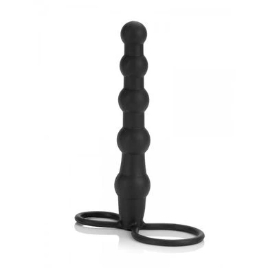 Beaded Double Rider: Strap-On-Dildo, Schwarz 3 Beaded Double Rider: Strap-On-Dildo, Schwarz