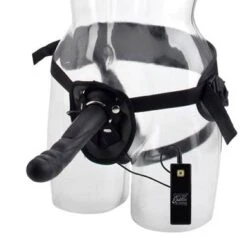 10-Function Silicone Love Rider Rippler - Schwarz - Vibrierender Umschnalldildo