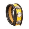 Leather Cockring - Black/Yellow- 3 Press Studs -Sexspielzeug Geschäft leather cockring black yellow 3 press studs