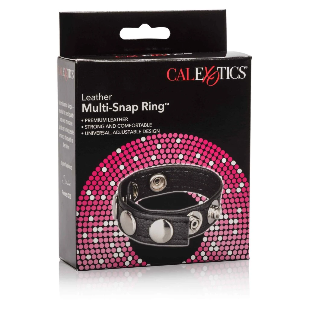 CalExotics Leather Multi-Snap Ring Black 4 CalExotics Leather Multi-Snap Ring Black – Bild 2