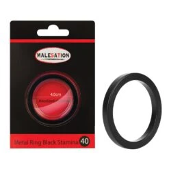 MALESATION Metal Ring Black Stamina 40