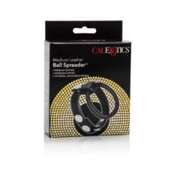 CalExotics Medium Leather Ball Spreader Black -Sexspielzeug Geschäft medium leather ball spreader black2