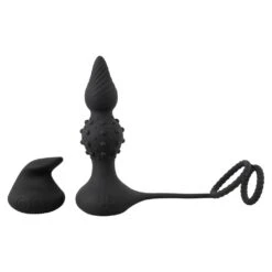 Rebel RC Butt Plug With Cock &amp; Ball Rings -Sexspielzeug Geschäft rebel rc butt plug with cock ball rings3