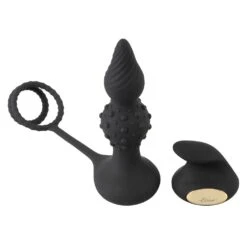 Rebel RC Butt Plug With Cock &amp; Ball Rings -Sexspielzeug Geschäft rebel rc butt plug with cock ball rings5