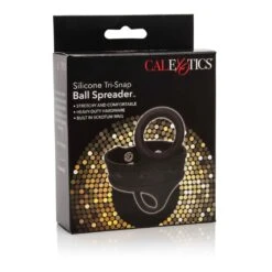 CalExotics Silicone 3-Snap Ball Spreader Black -Sexspielzeug Geschäft silicone 3 snap ball spreader black2