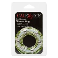 CalExotics Steel Beaded Silicone Ring XL Transparent -Sexspielzeug Geschäft steel beaded silicone ring xl transparent2