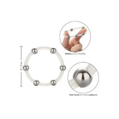 CalExotics Steel Beaded Silicone Ring XL Transparent -Sexspielzeug Geschäft steel beaded silicone ring xl transparent4