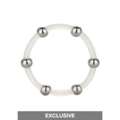 CalExotics Steel Beaded Silicone Ring XL Transparent -Sexspielzeug Geschäft steel beaded silicone ring xl transparent6